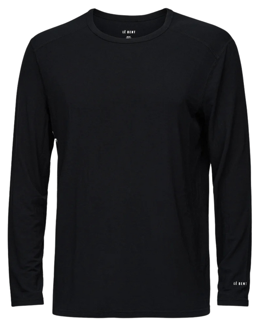Le Bent Men's Core Midweight Crew - Black Men's Thermal Tops - Trojan Wake Ski Snow