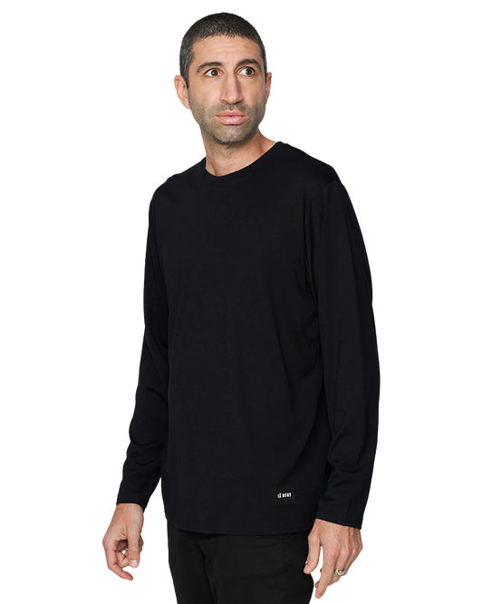 Le Bent Men's Ultralight Long Sleeve Tee - Black Men's L/S Tees - Trojan Wake Ski Snow
