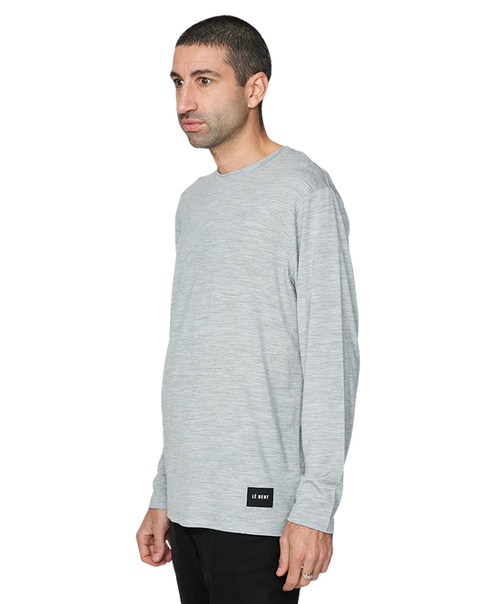Le Bent Men's Ultralight Long Sleeve Tee - Heather Grey Men's L/S Tees - Trojan Wake Ski Snow