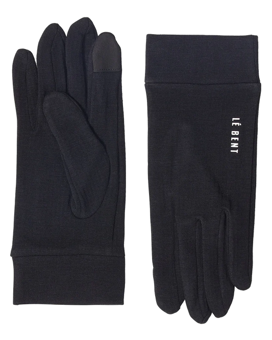 Le Bent Waffle Midweight Glove Liner - Black Snow Glove Liners - SnowSkiersWarehouse