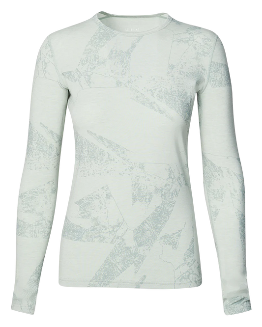 Le Bent Women's Fractal Lightweight Crew - Sea Foam Women's Thermal Tops - Trojan Wake Ski Snow
