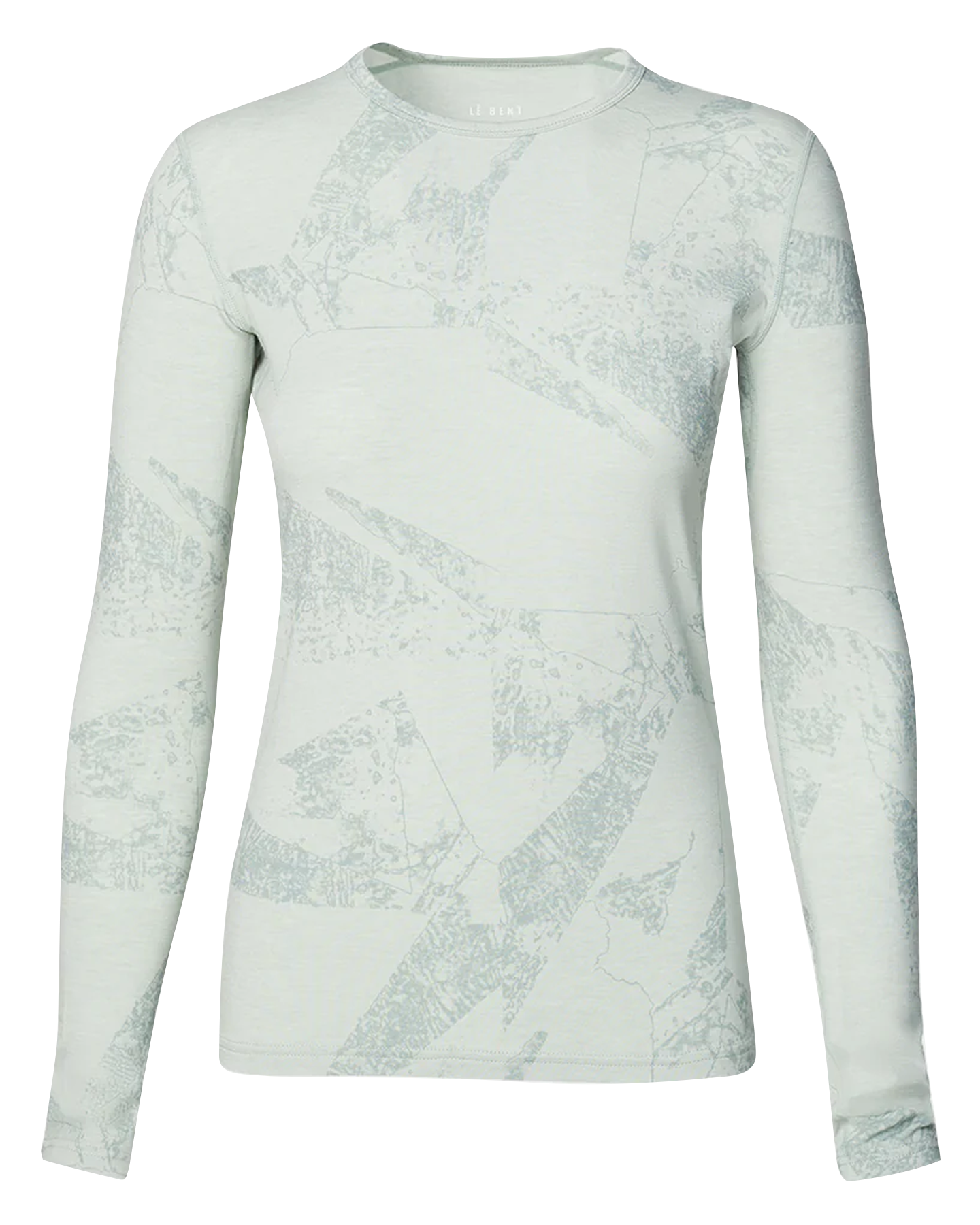 Le Bent Women's Fractal Lightweight Crew - Sea Foam Thermals - Trojan Wake Ski Snow