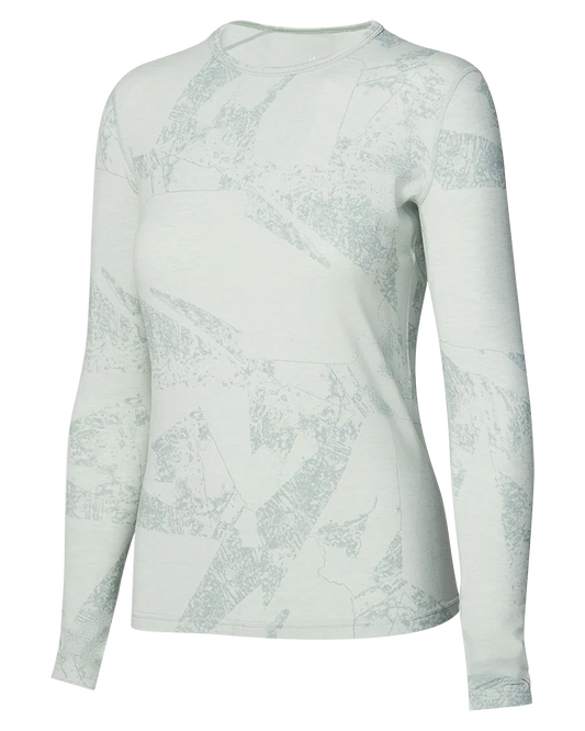 Le Bent Women's Fractal Lightweight Crew - Sea Foam Women's Thermal Tops - Trojan Wake Ski Snow