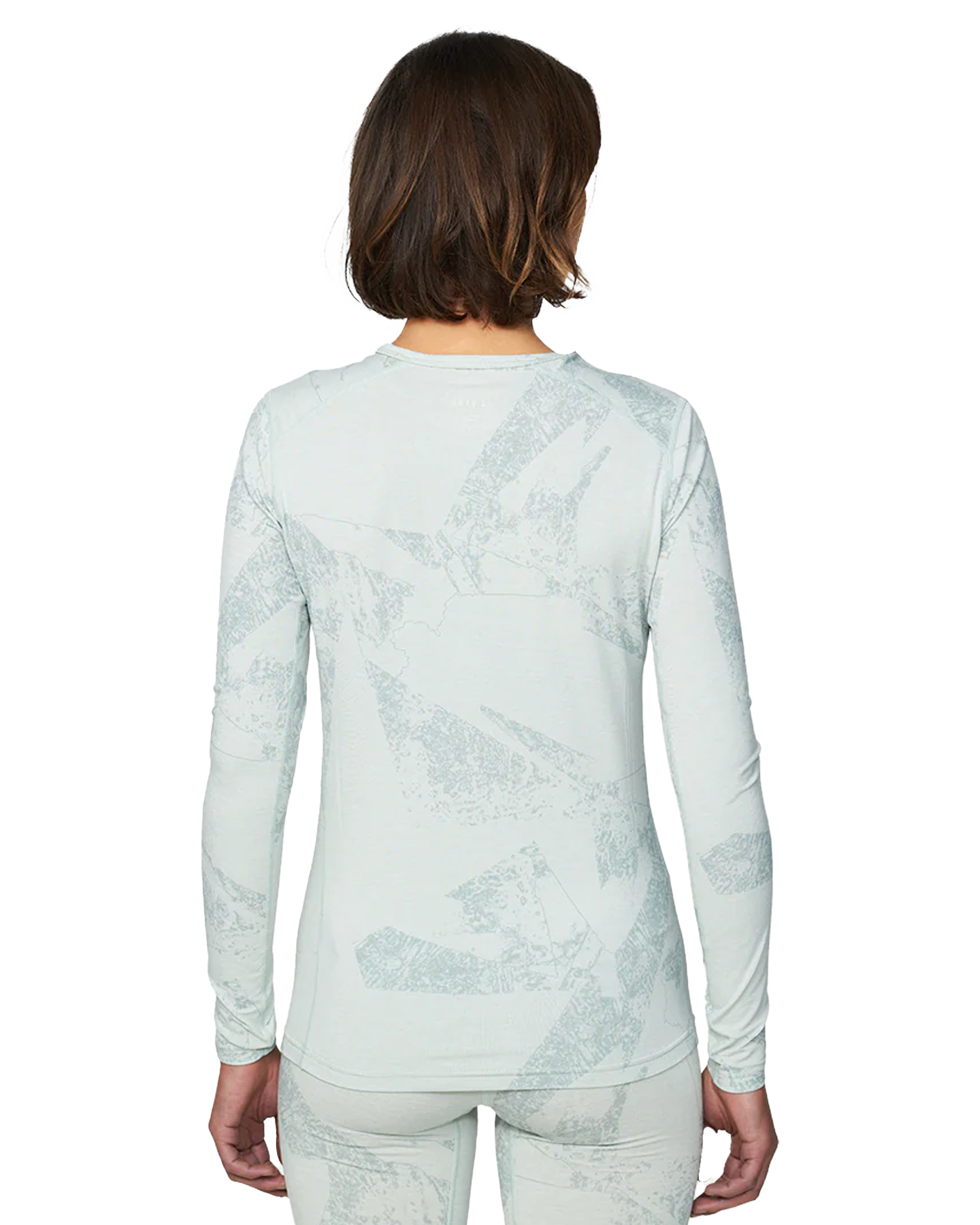 Le Bent Women's Fractal Lightweight Crew - Sea Foam Thermals - Trojan Wake Ski Snow