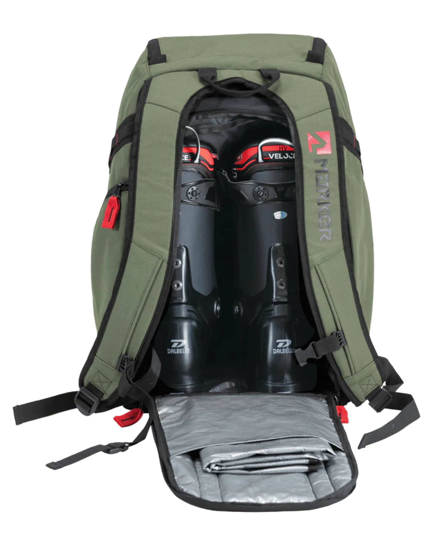 Marker Access Boot Backpack - Green - 2024 Ski Boot Bags - Trojan Wake Ski Snow