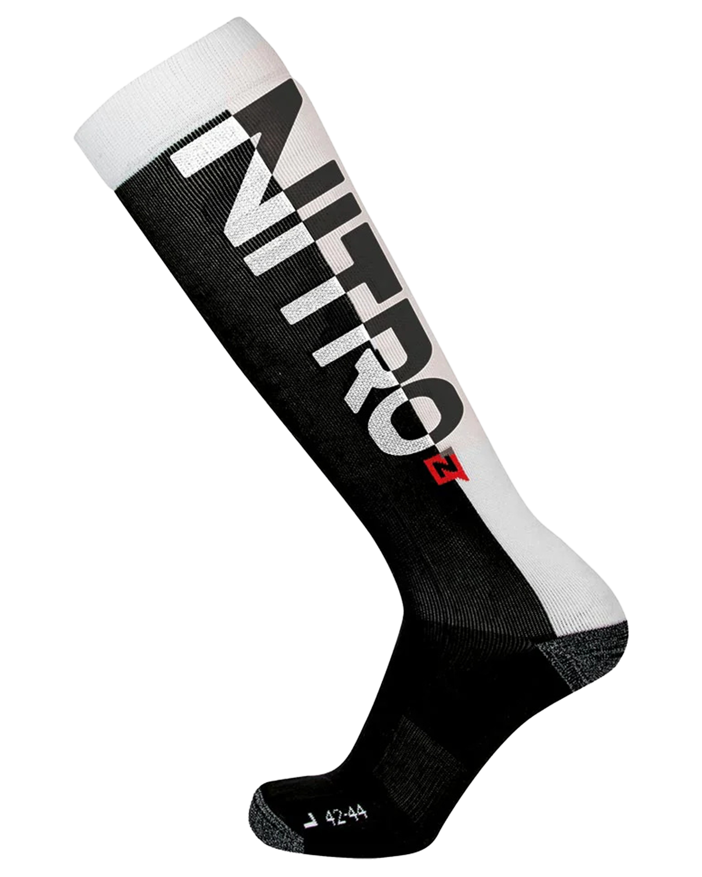 Nitro Men's Cloud 3 Socks – White-Black Socks - Trojan Wake Ski Snow