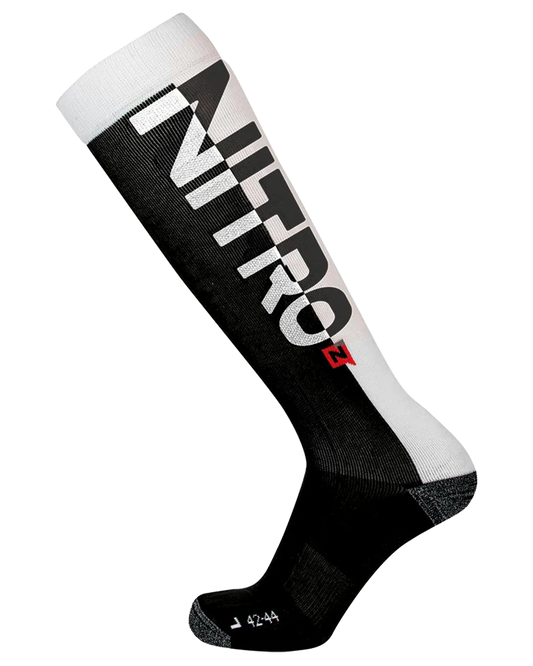 Nitro Men's Cloud 3 Socks – White-Black Socks - Trojan Wake Ski Snow