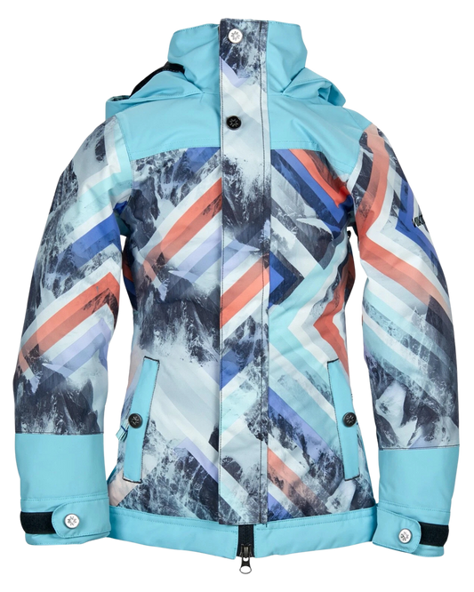 Nikita Girls Magnolia Jacket - Geo Storm/Caribean Kids' Snow Jackets - Trojan Wake Ski Snow