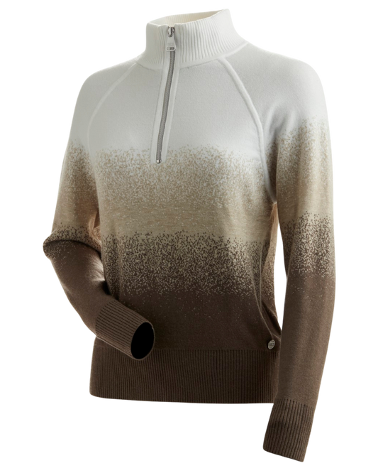 Nils Women's Snowpine 1/4 Zip Sweater - Fawn/White Women's Sweaters - Trojan Wake Ski Snow