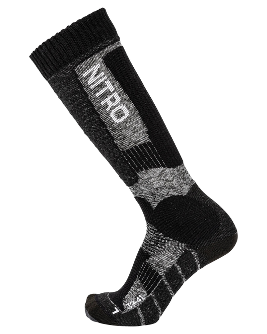 Nitro Unisex Cloud 8 Socks - Black/Grey Unisex Socks - Trojan Wake Ski Snow