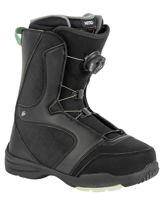 Nitro Women's Flora Boa Snowboard Boots - Black/Mint Women's Snowboard Boots - Trojan Wake Ski Snow