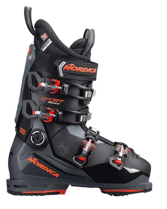 Nordica Sportmachine 3 100 (GW) Ski Boots - Black/Grey/Red - 2023 Snow Ski Boots - Trojan Wake Ski Snow