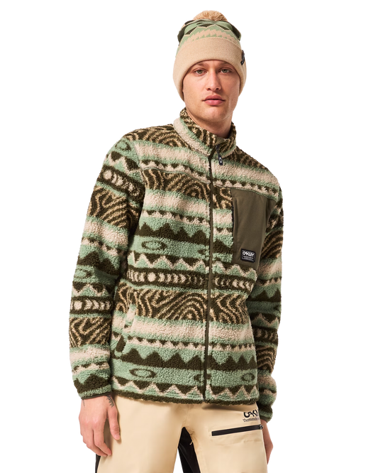 Oakley Mountain Fire Sherpa - Green Norway Pattern Hoodies & Sweatshirts - SnowSkiersWarehouse