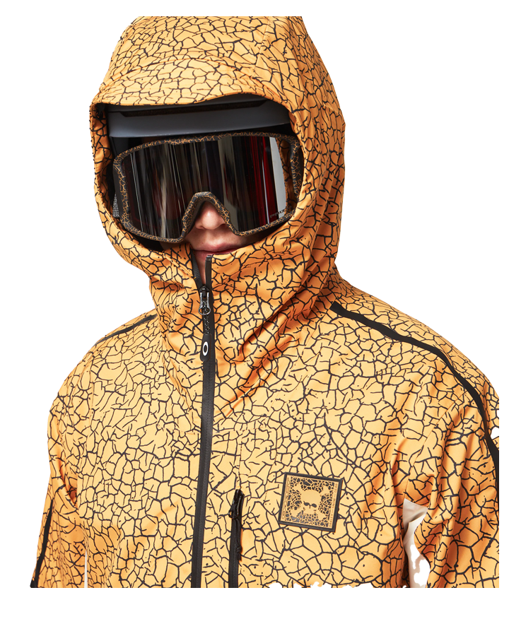 Oakley Tc Gunn 2.0 Rc Shell Jacket Snow Jacket - Yellow Crackle Pt/White Snow Jackets - Trojan Wake Ski Snow