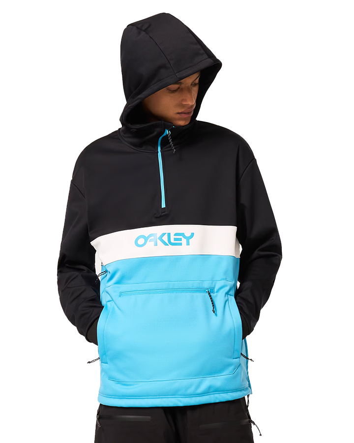 Oakley Tnp Nose Grab Softshell Hoodie - Black/Bright Blue Hoodies & Sweatshirts - Trojan Wake Ski Snow