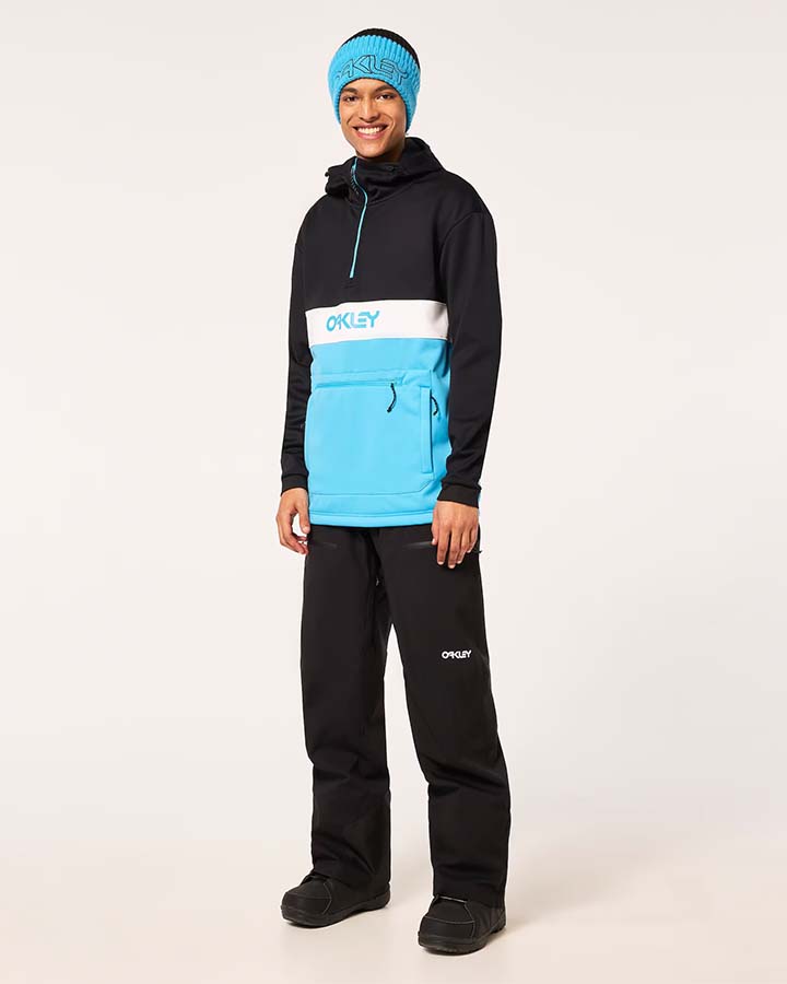 Oakley Tnp Nose Grab Softshell Hoodie - Black/Bright Blue Hoodies & Sweatshirts - Trojan Wake Ski Snow