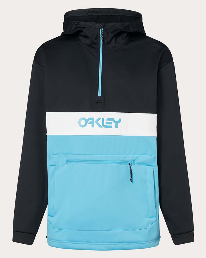 Oakley Tnp Nose Grab Softshell Hoodie - Black/Bright Blue Hoodies & Sweatshirts - Trojan Wake Ski Snow