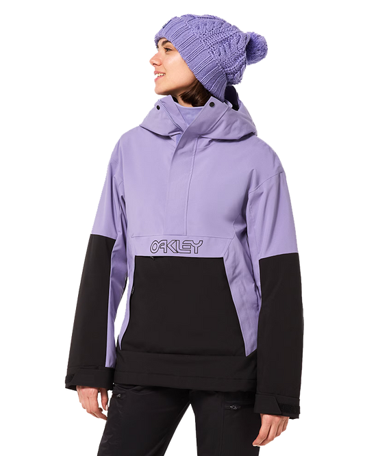 Oakley Women's Tnp Tbt Insulated Anorak - Blackout/New Lilac Snow Jackets - Trojan Wake Ski Snow