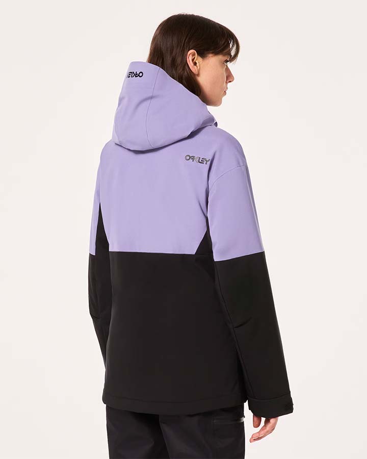 Oakley Women's Tnp Tbt Insulated Anorak - Blackout/New Lilac Snow Jackets - Trojan Wake Ski Snow