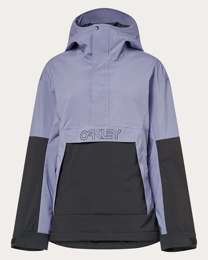 Oakley Women's Tnp Tbt Insulated Anorak - Blackout/New Lilac Snow Jackets - Trojan Wake Ski Snow