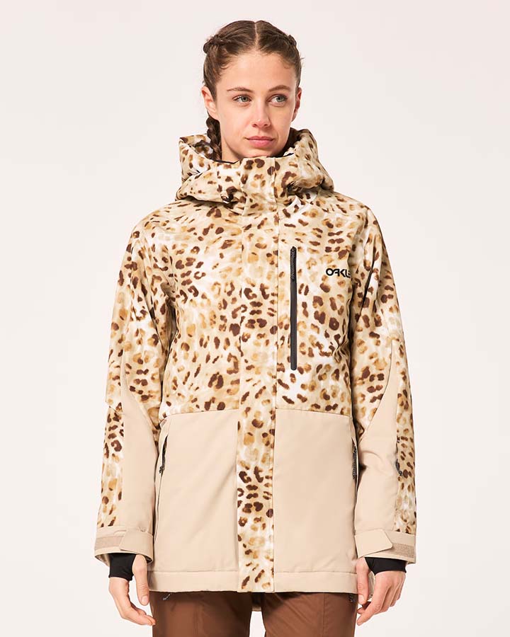 Oakley Women's Tnp Tbt Insulated Jacket - Cheeta Td Print Snow Jackets - Trojan Wake Ski Snow