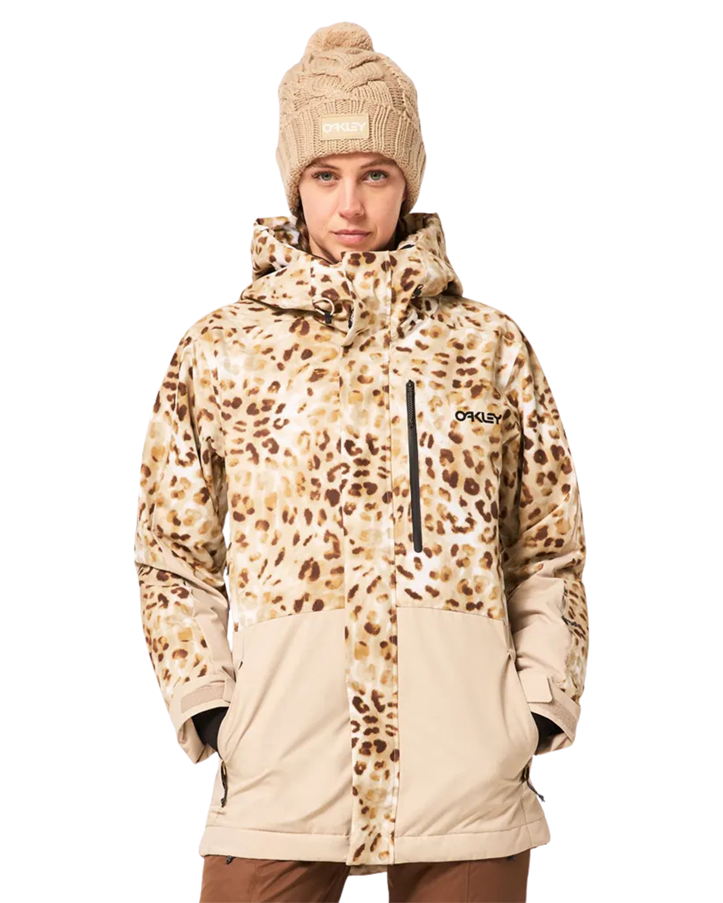 Oakley Women's Tnp Tbt Insulated Jacket - Cheeta Td Print Women's Snow Jackets - Trojan Wake Ski Snow