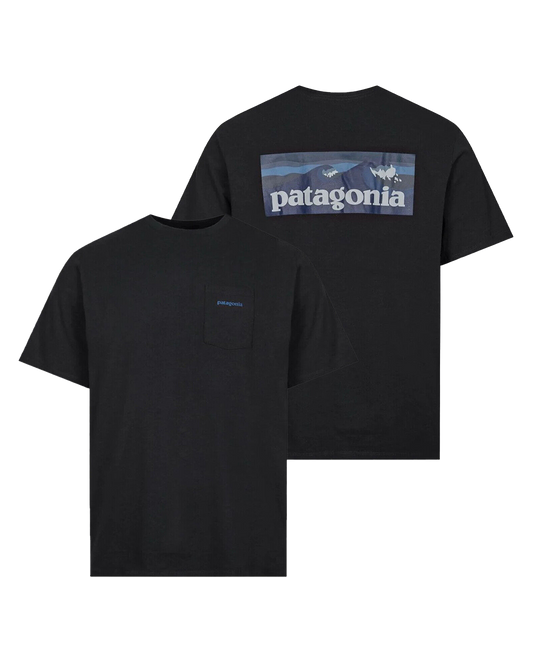 Patagonia Boardshort Logo Pocket Responsibili-Tee - Ink Black Shirts & Tops - SnowSkiersWarehouse
