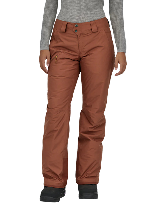 Patagonia Women's Insulated Powder Town Pants - Reg - Burl Red Women's Snow Pants - Trojan Wake Ski Snow