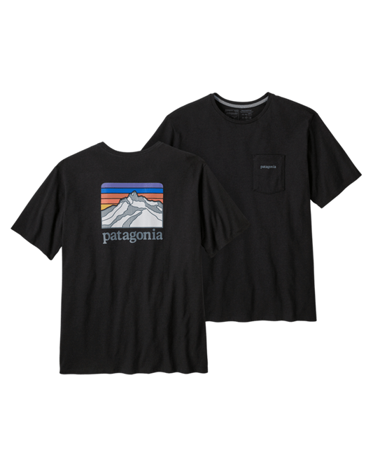Patagonia Line Logo Ridge Pocket Responsibili-Tee - Ink Black Shirts & Tops - SnowSkiersWarehouse