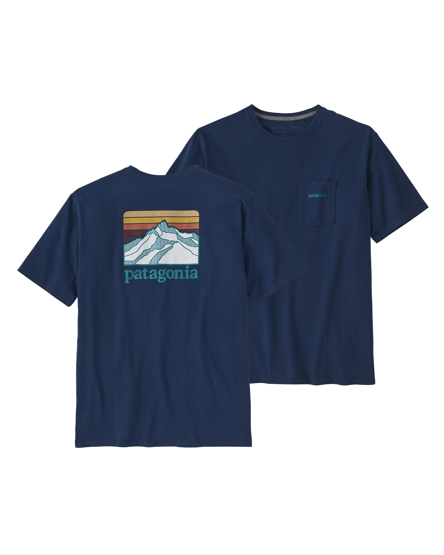 Patagonia Line Logo Ridge Pocket Responsibili-Tee - Lagom Blue Shirts & Tops - SnowSkiersWarehouse