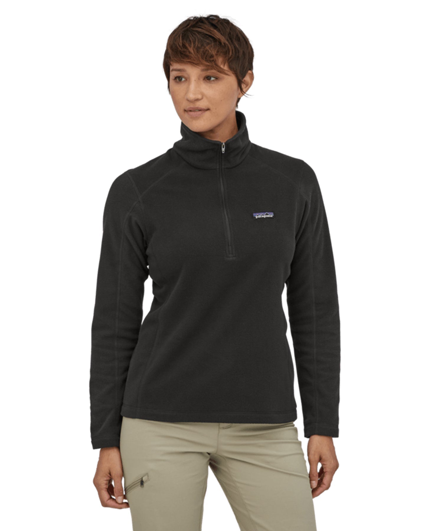 Patagonia Micro D Women's 1/4 Zip - Black Hoodies & Sweatshirts - Trojan Wake Ski Snow