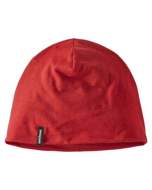 Patagonia Overlook Merino Wool Liner Beanie - Touring Red Beanies - Trojan Wake Ski Snow