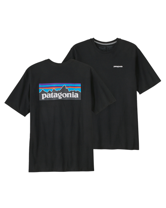 Patagonia P-6 Logo Responsibili-Tee - Black Shirts & Tops - SnowSkiersWarehouse