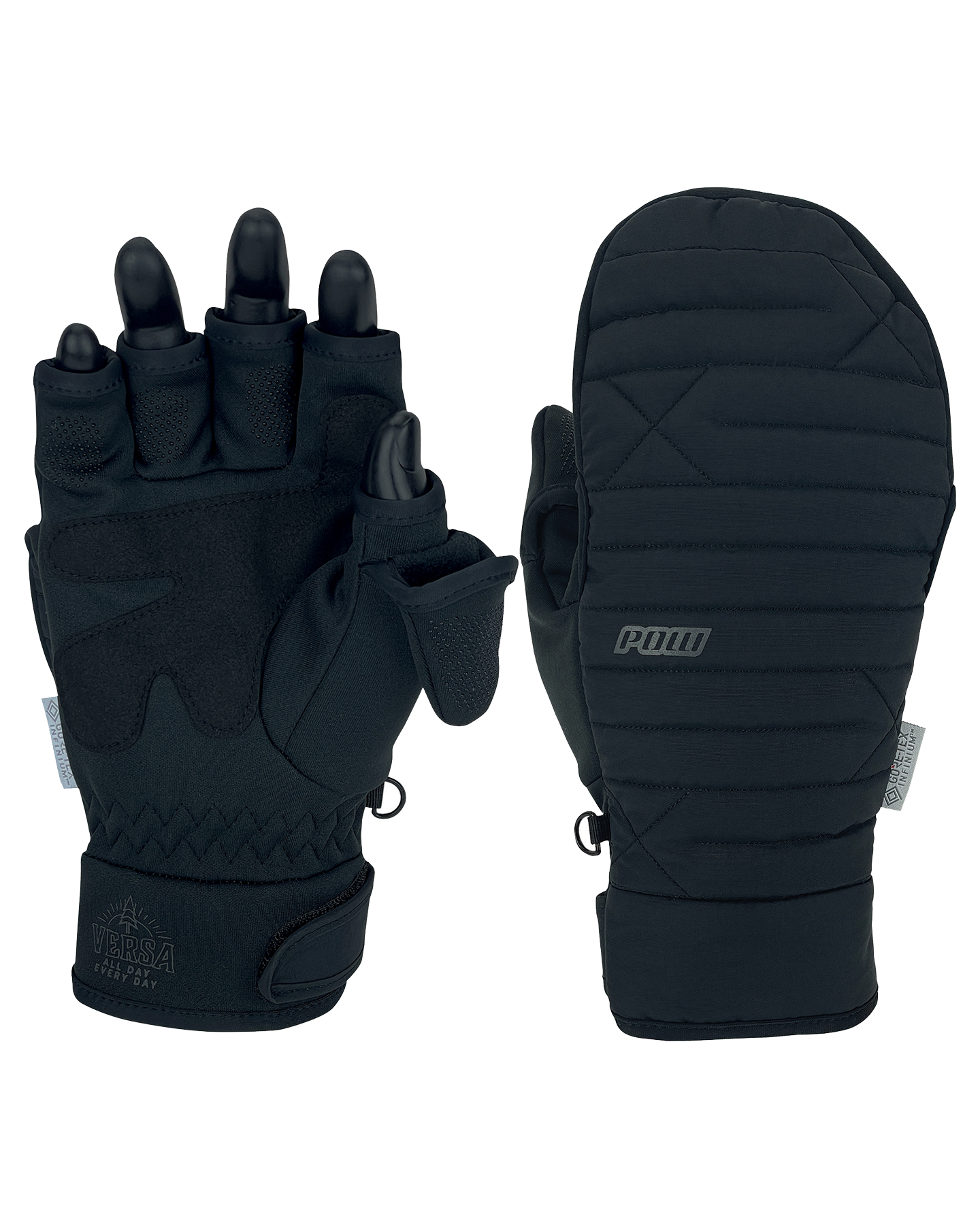 Pow Gloves Versa Windstopper Flip Snow Mitts Snow Gloves & Mittens - Trojan Wake Ski Snow