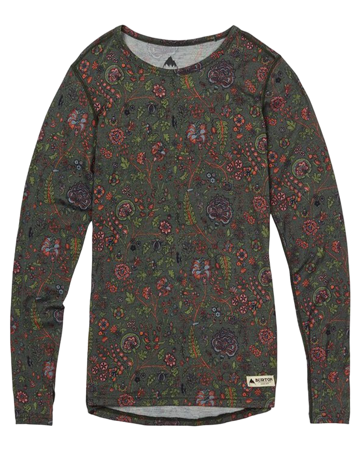 Burton Womens Midweight Merino Crew - Garden Print Thermals - Trojan Wake Ski Snow