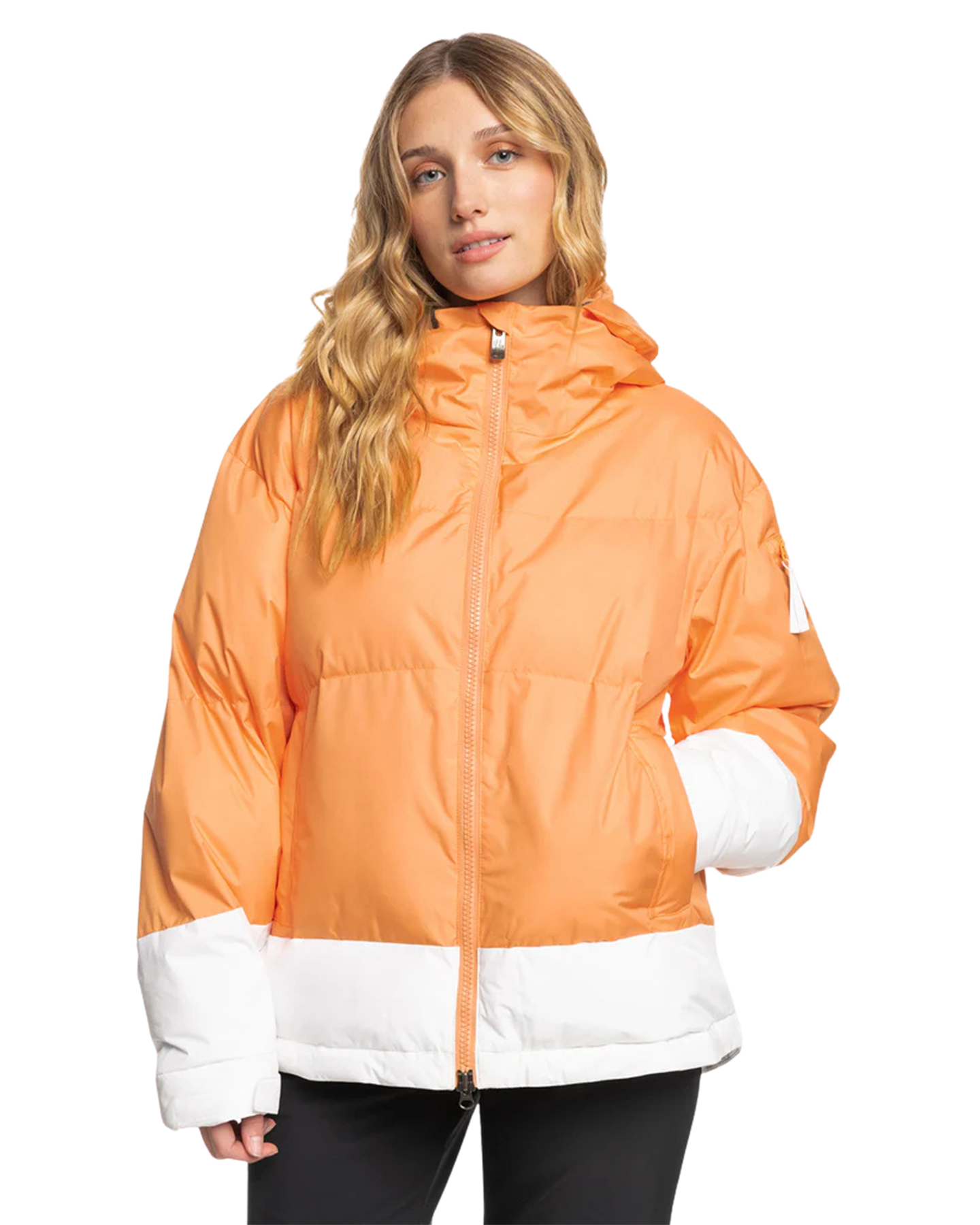 Roxy Women's Chloe Kim Puffy Technical Snow Jacket - Mock Orange Women's Snow Jackets - Trojan Wake Ski Snow