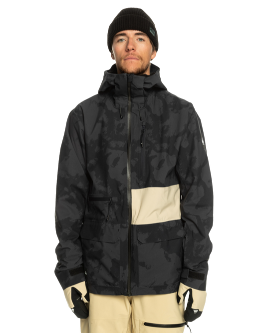 Quiksilver Sammy Carlson Stretch Quest Technical Snow Jacket - Tie Dye True Black Snow Jackets - Trojan Wake Ski Snow