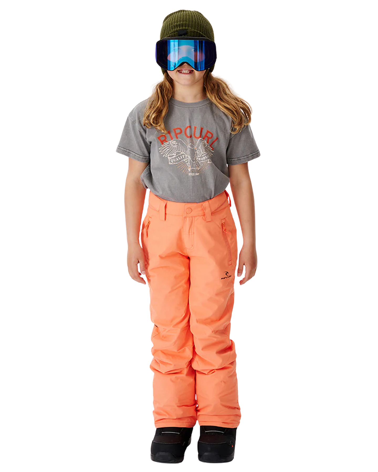 Rip Curl Olly Snow Pants Kids 10K - Salmon - 2023 Kids' Snow Pants - Trojan Wake Ski Snow