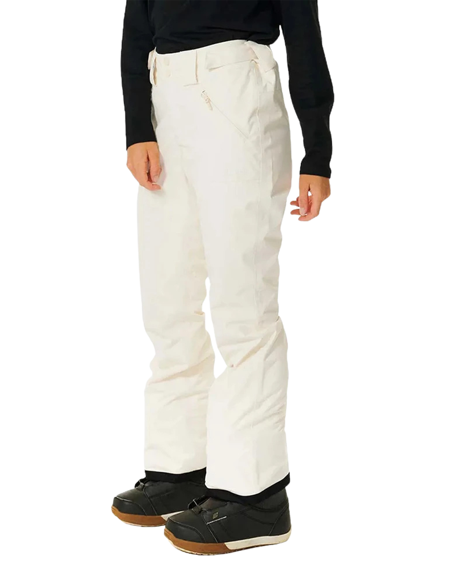 Rip Curl Women's Rider High Waist Snow Pants - Off White Women's Snow Pants - Trojan Wake Ski Snow