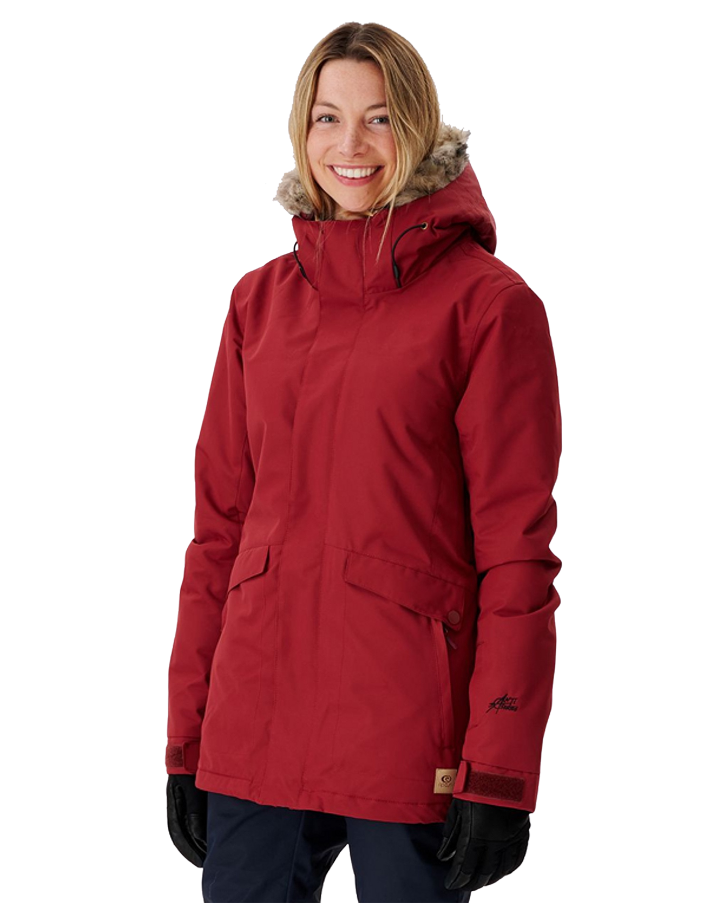 Rip Curl Women's Rider Parker Snow Jacket - Dark Red Women's Snow Jackets - Trojan Wake Ski Snow