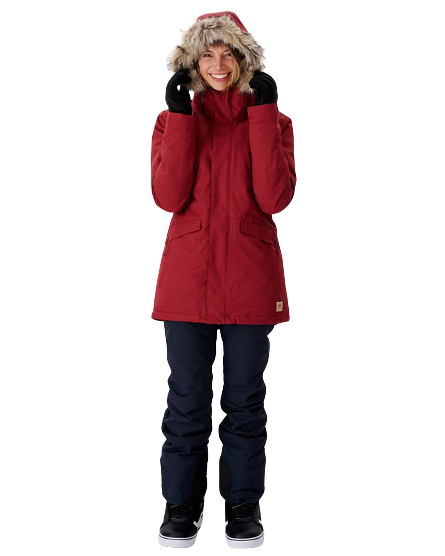 Rip Curl Women's Rider Parker Snow Jacket - Dark Red Women's Snow Jackets - Trojan Wake Ski Snow