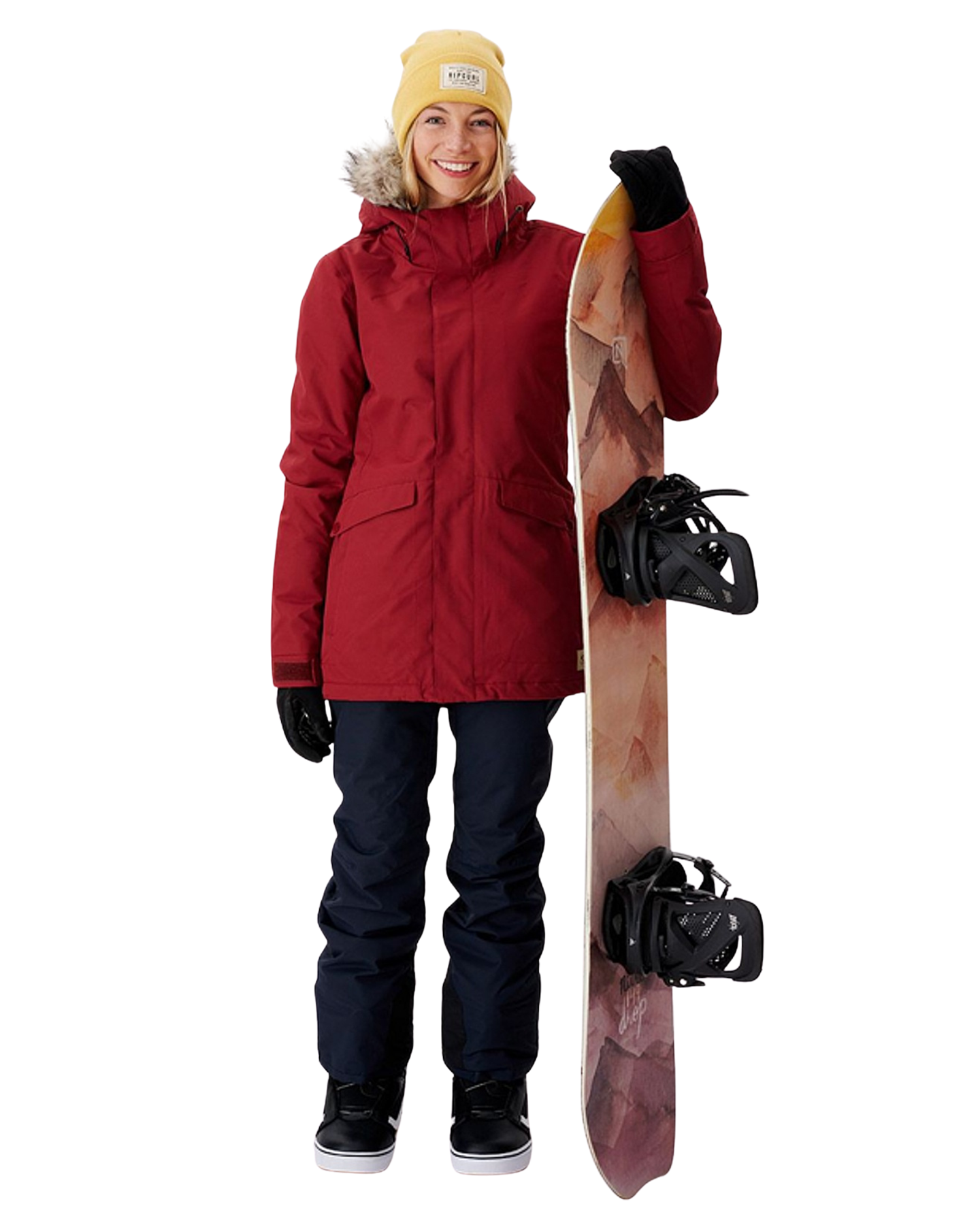 Rip Curl Women's Rider Parker Snow Jacket - Dark Red Women's Snow Jackets - Trojan Wake Ski Snow