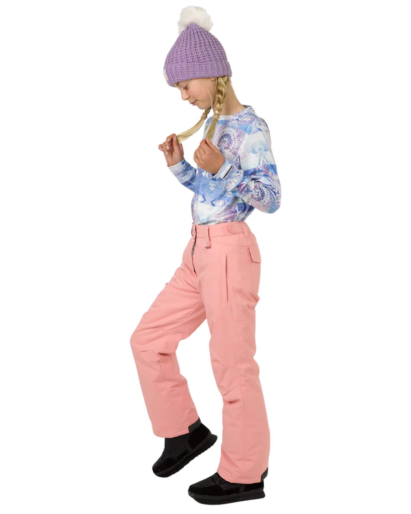 Rojo BF4EVA Girl's Snow Pant - Pink Icing - 2023 Kids' Snow Pants - Trojan Wake Ski Snow