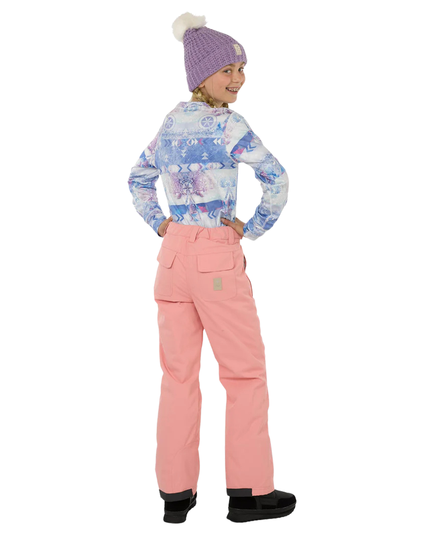 Rojo BF4EVA Girl's Snow Pant - Pink Icing - 2023 Kids' Snow Pants - Trojan Wake Ski Snow