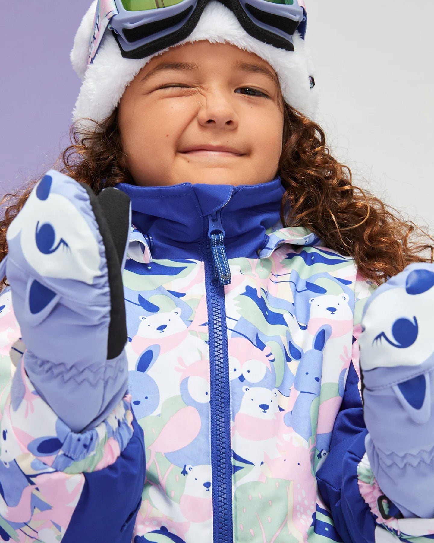 Roxy Girls' 2-7 Snowy Tale Technical Snow Jacket - Bright White / Mountains Locals Snow Jackets - Trojan Wake Ski Snow