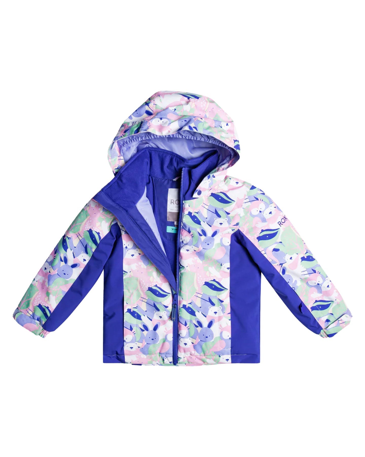 Roxy Girls' 2-7 Snowy Tale Technical Snow Jacket - Bright White / Mountains Locals Snow Jackets - Trojan Wake Ski Snow