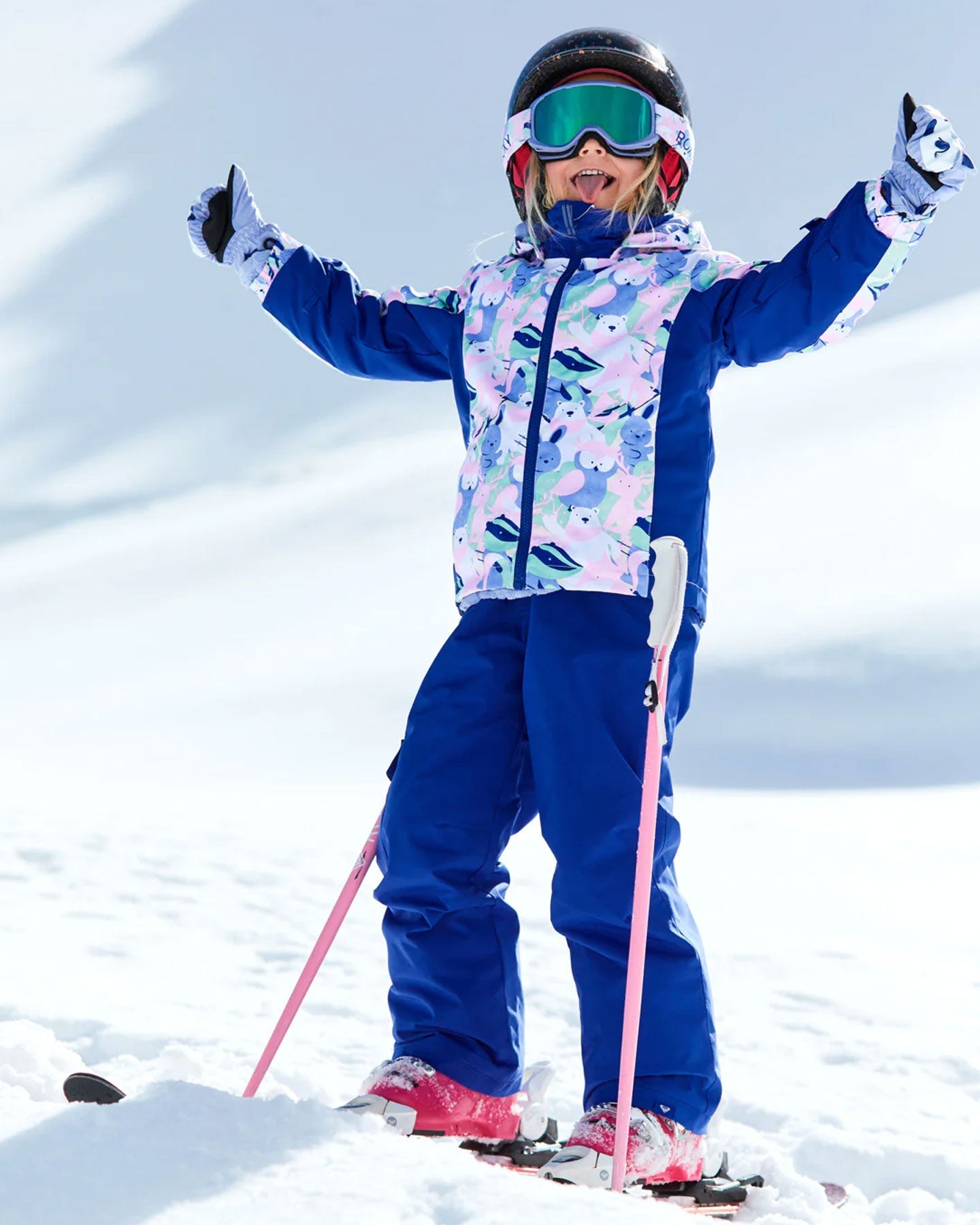 Roxy Girls' 2-7 Snowy Tale Technical Snow Jacket - Bright White / Mountains Locals Snow Jackets - Trojan Wake Ski Snow