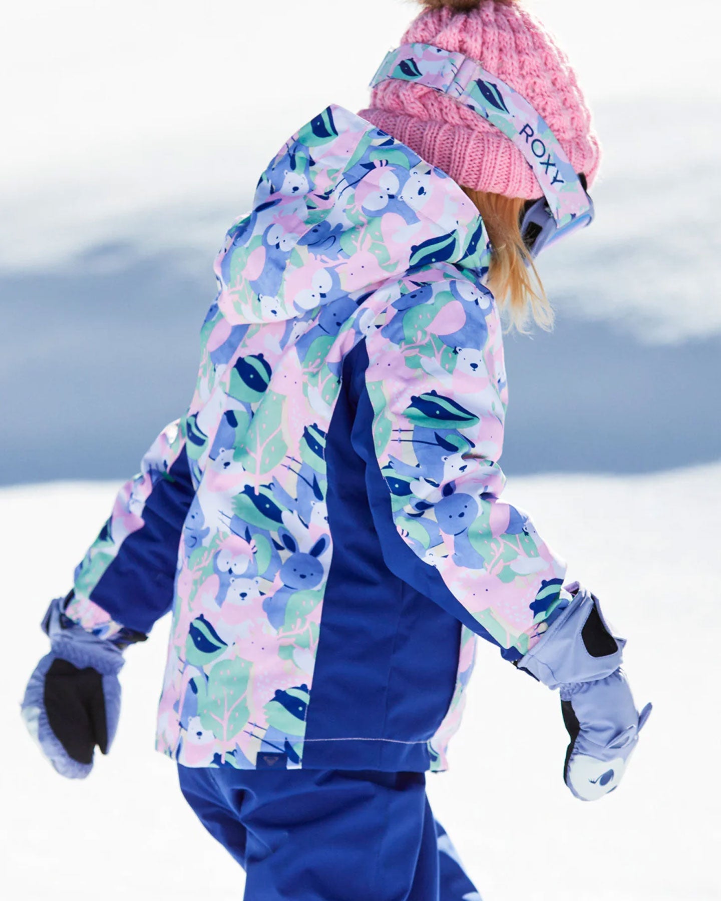 Roxy Girls' 2-7 Snowy Tale Technical Snow Jacket - Bright White / Mountains Locals Snow Jackets - Trojan Wake Ski Snow