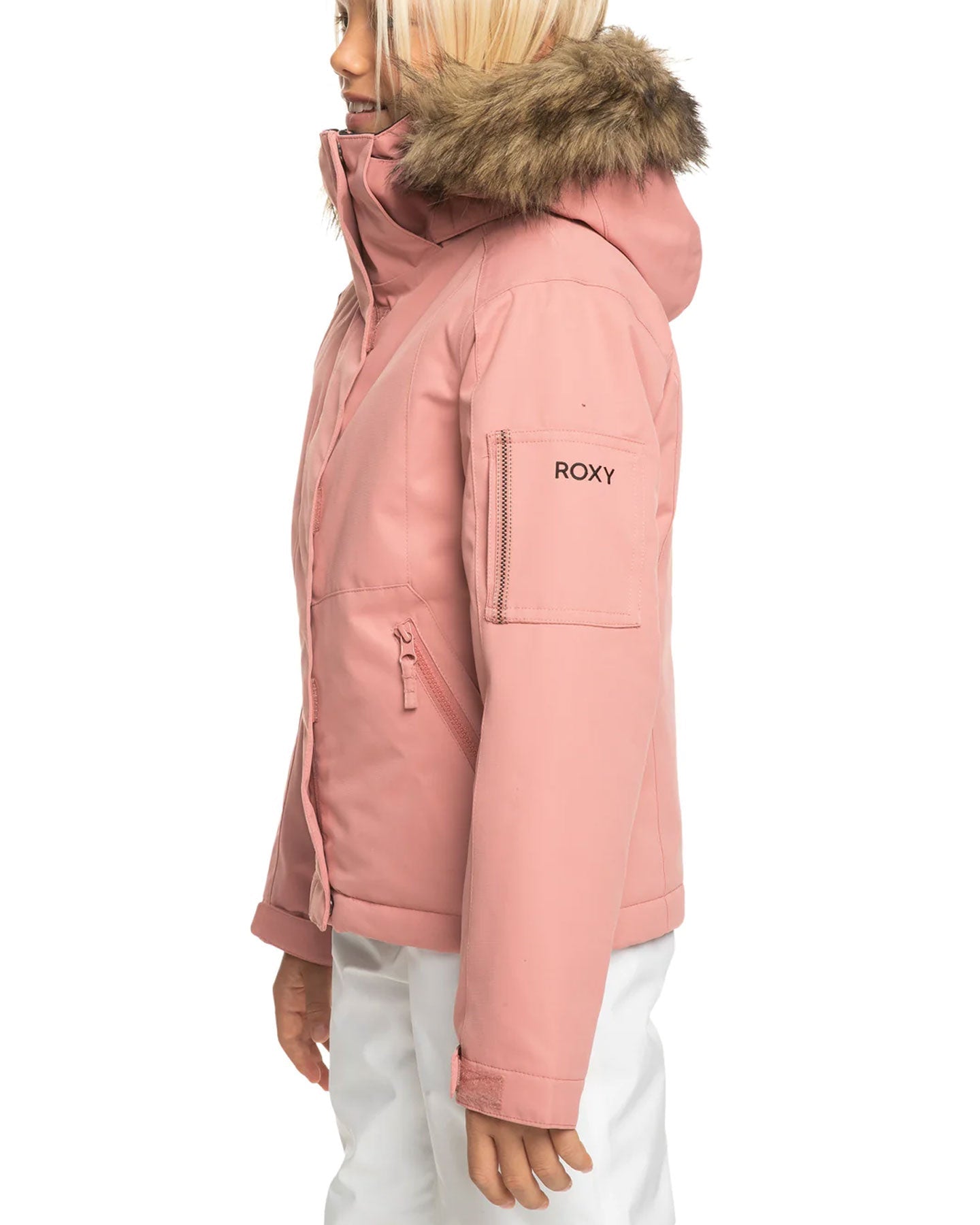 Roxy Girls' 8-16 Meade Technical Snow Jacket - Dusty Rose Snow Jackets - Trojan Wake Ski Snow