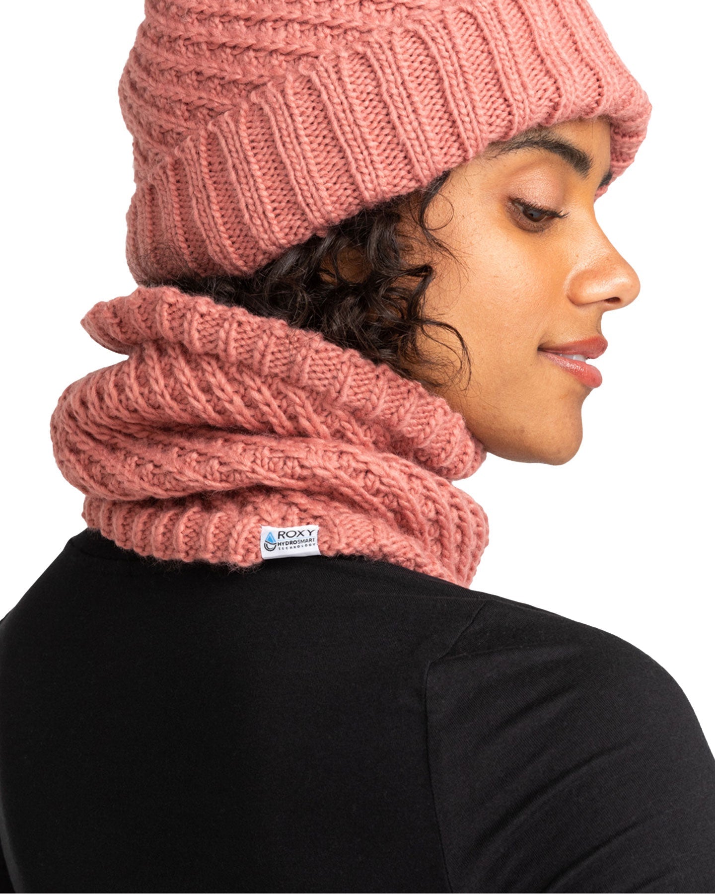 Roxy Women's Blizzard Technical Fleece Collar - Dusty Rose Neck Warmers & Face Masks - Trojan Wake Ski Snow